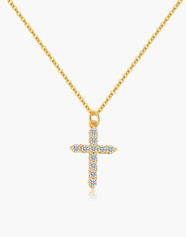Zirconia Cross Pendant Necklace